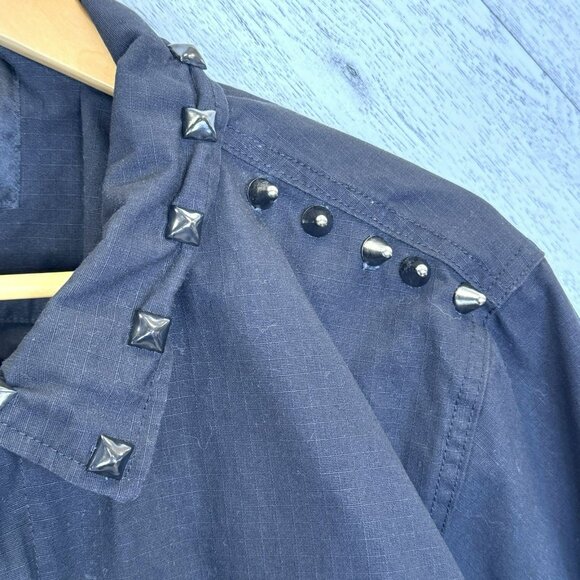 Vans Drill Chore Coat Mens Size XL Black Custom Studded Punk Emo Grunge Rocker - Picture 3 of 10